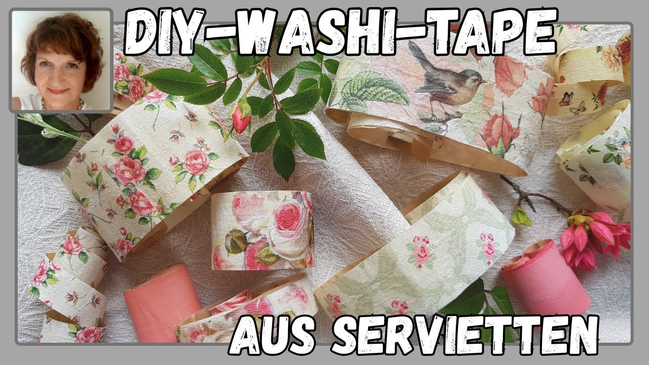 Stylisches DIY-Washi-Tape im Rosendesign 🌸 So einfach veredelst du Abklebeband mit Servietten