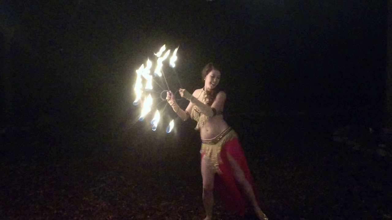 Mystica Fay &mdash; Fire Belly Dance with Fire Assaya and Fire Fans!