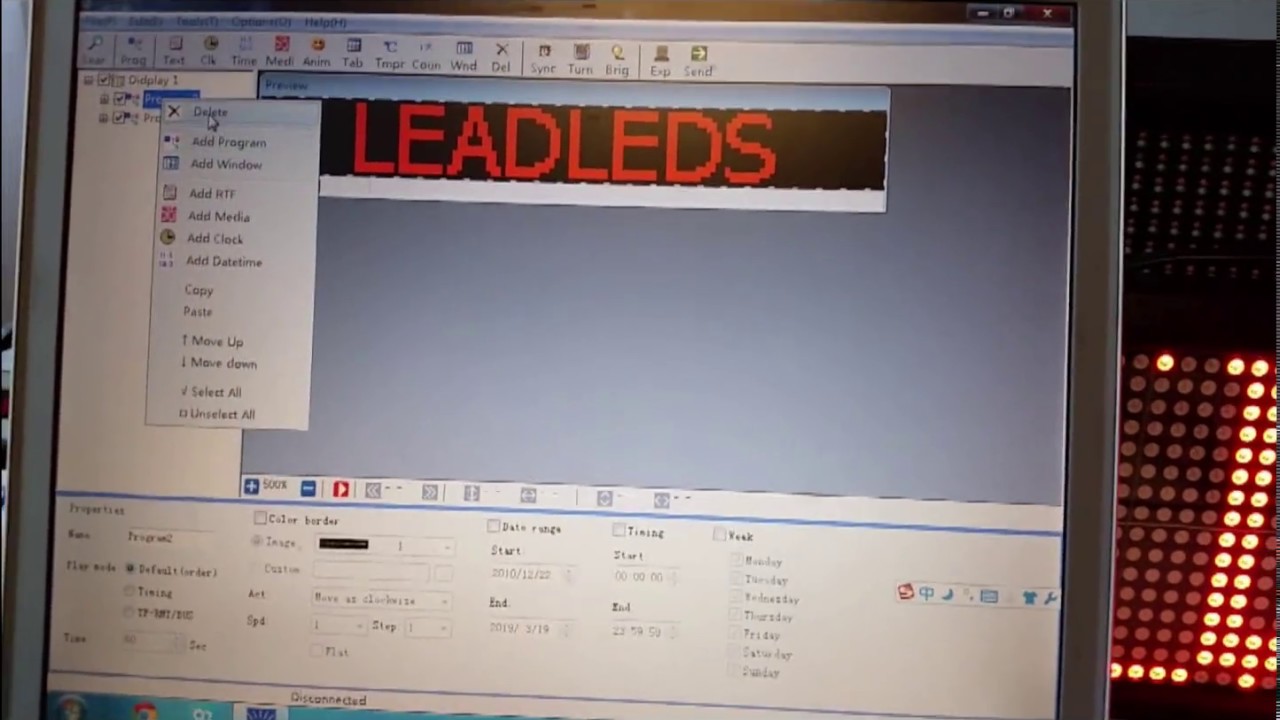 USB LED Sign Program