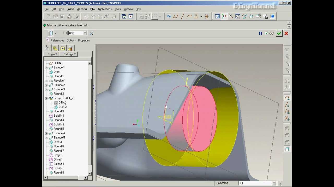 Using Surfaces In Part Modeling