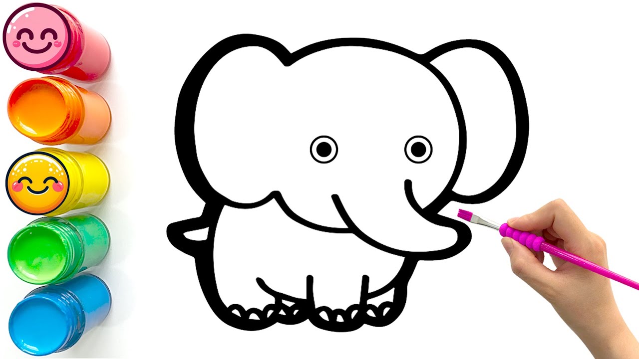 How to Draw an Elephant | Easy Drawing and Painting Tutorial