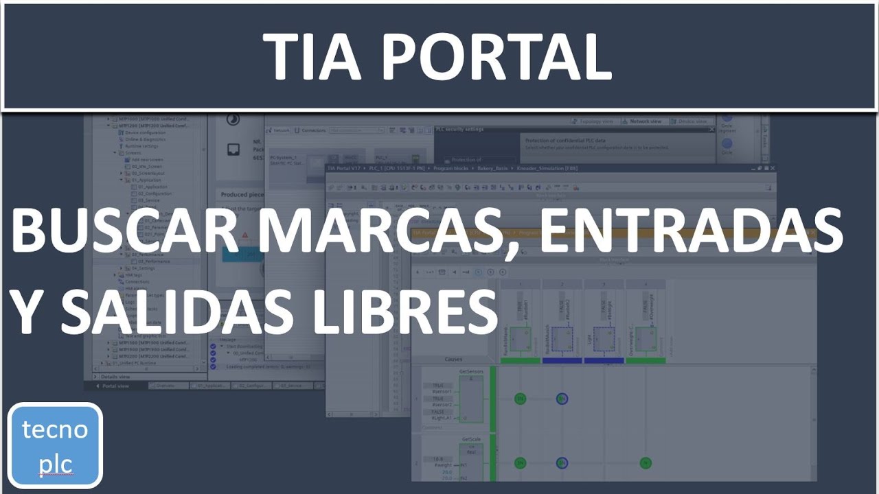 Marcas libres TIA Portal cómo buscar en el proyecto y ver mapa de memoria