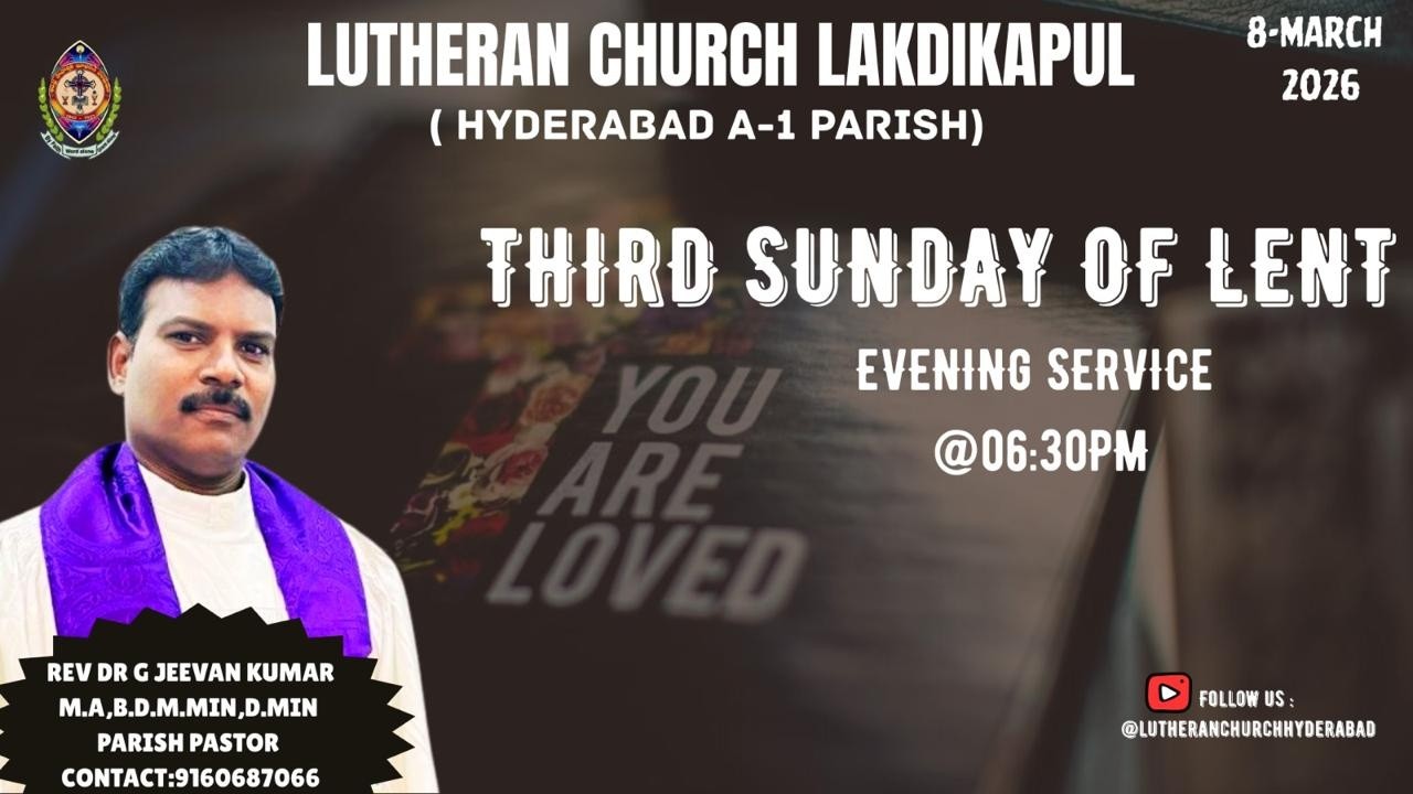 TELUGU EVENING SERVICE || 08-03-2026|| LUTHERAN CHURCH, LAKIDIKAPOOL, HYDERABAD