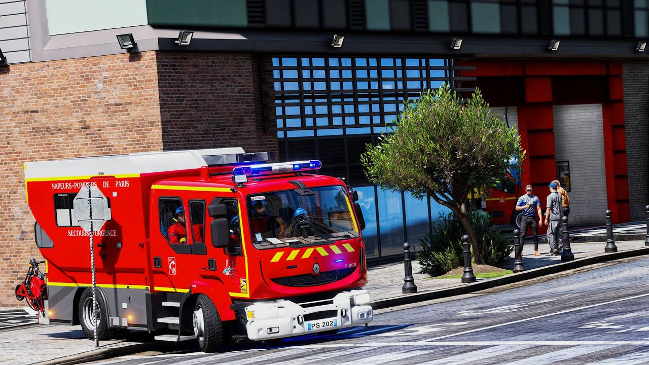 [GTA 5] PREMIERE GARDE DANS UNE NOUVELLE CASERNE | POMPIERS DE PARIS  #90