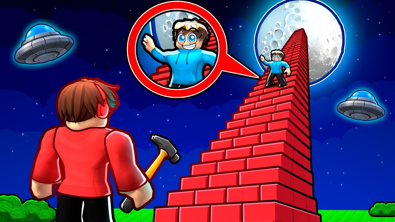 СТРОЮ ЛЕСТНИЦУ НА ЛУНУ В ROBLOX
