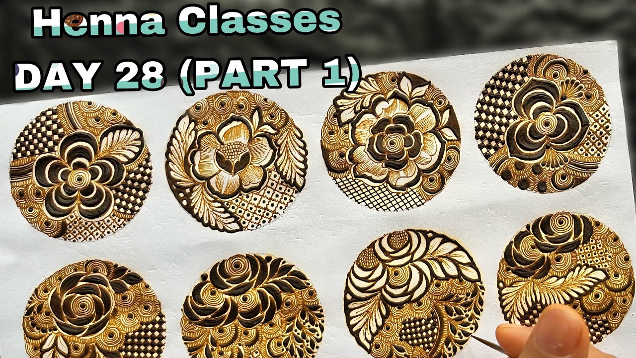 Tazaheen Henna Classes Day 28 (PART1) Learn Detailed Henna with Tazaheen Henna Classes 2023