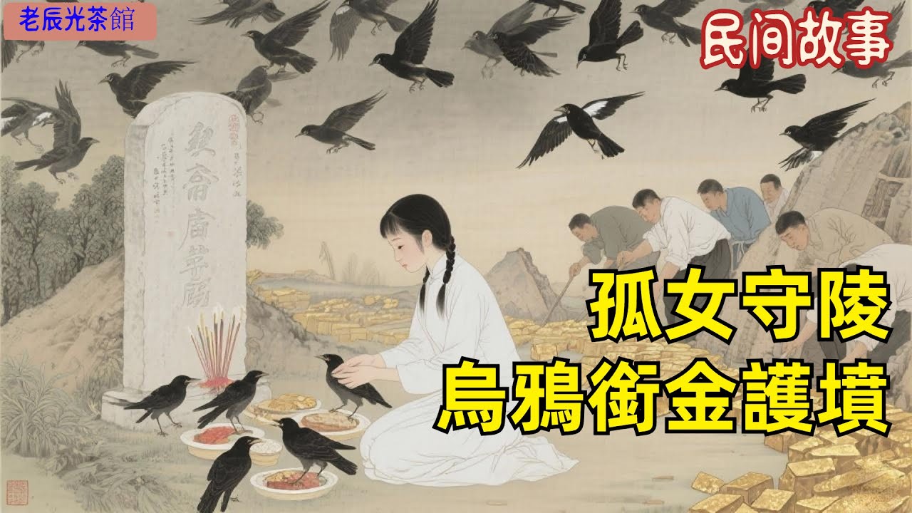 孤女給富戶守陵，祭品分予烏鴉十年！家族敗落強拆祖墳時，烏鴉蔽日銜來金磚鋪路：這墳，我等守了！#聽書#民間故事#睡前故事#故事頻道#情感#善有善報#福報#勵志#改變故事#因果