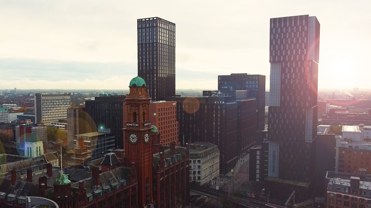 Manchester, England Drone cinematic video (DJI Mini 2)