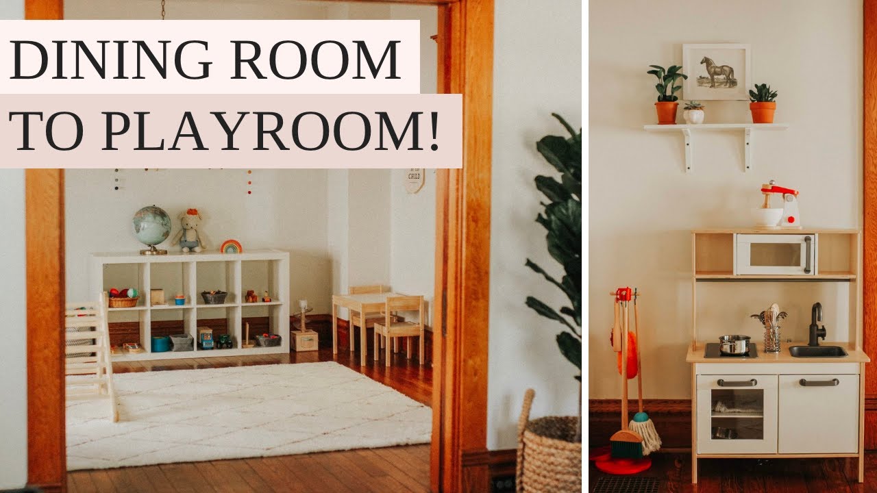 I TURNED MY DINING ROOM INTO A PLAYROOM! Simple, Modern Montessori Playroom Tour