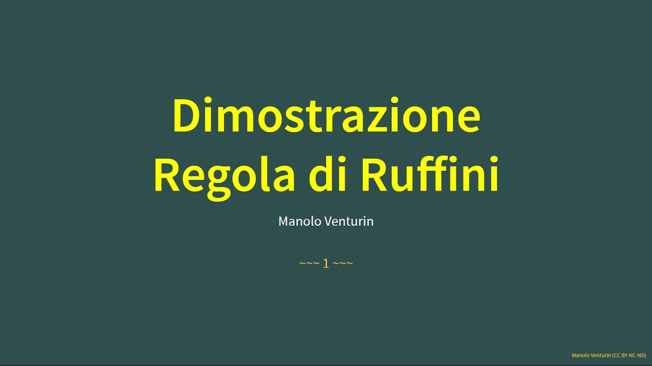 [1.17] Dimostrazione della Regola di Ruffini