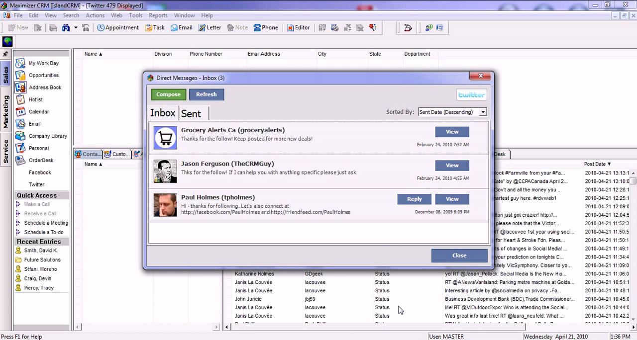 MaxPost - Twitter - Direct Messages