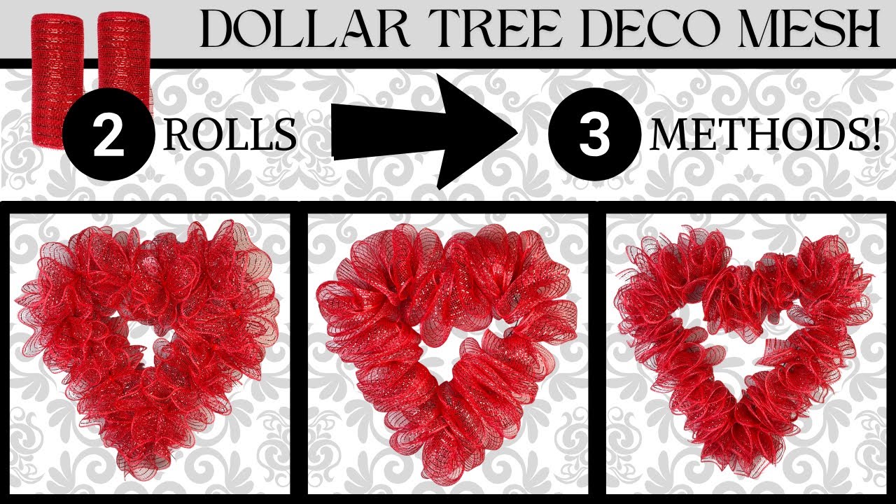 2026! HOW TO MAKE A VALENTINE'S WREATH WITH DOLLAR TREE DECO MESH PLUS HOW TO MAKE A VALENTINE'S BOW