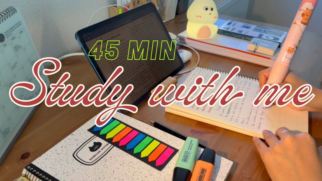 📌45 MIN STUDY WITH ME | no music, study asmr