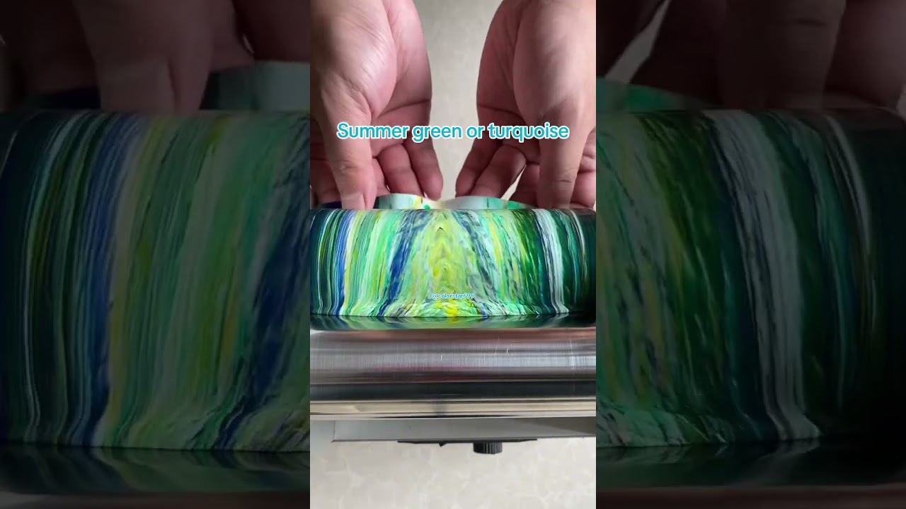 Summer green or turquoise #colormixing #satisfying #oddlysatisfying #colortheory #asmr #guessthecol
