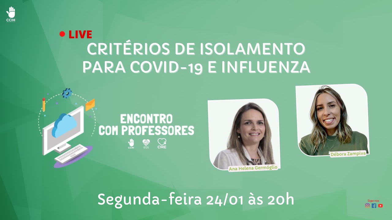 Critérios de isolamento para Covid-19 e Influenza