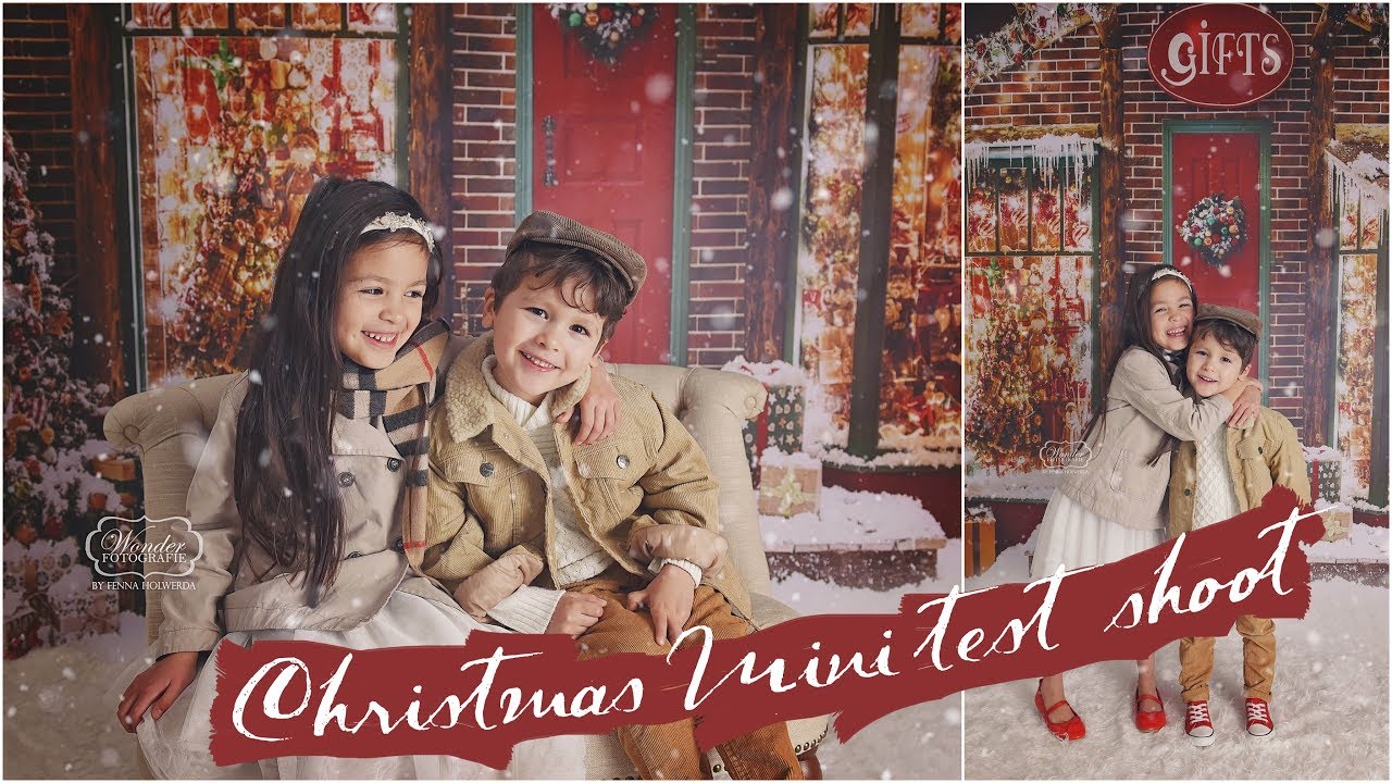 Taking photos for my CHRISTMAS MINI Session Ad - New Holiday studio BACKDROPS