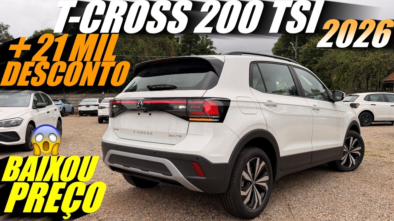 VW T-CROSS 200 TSI 2026 BAIXOU O PREÇO! Mais de 21 mil reais de desconto e TAXA ZERO