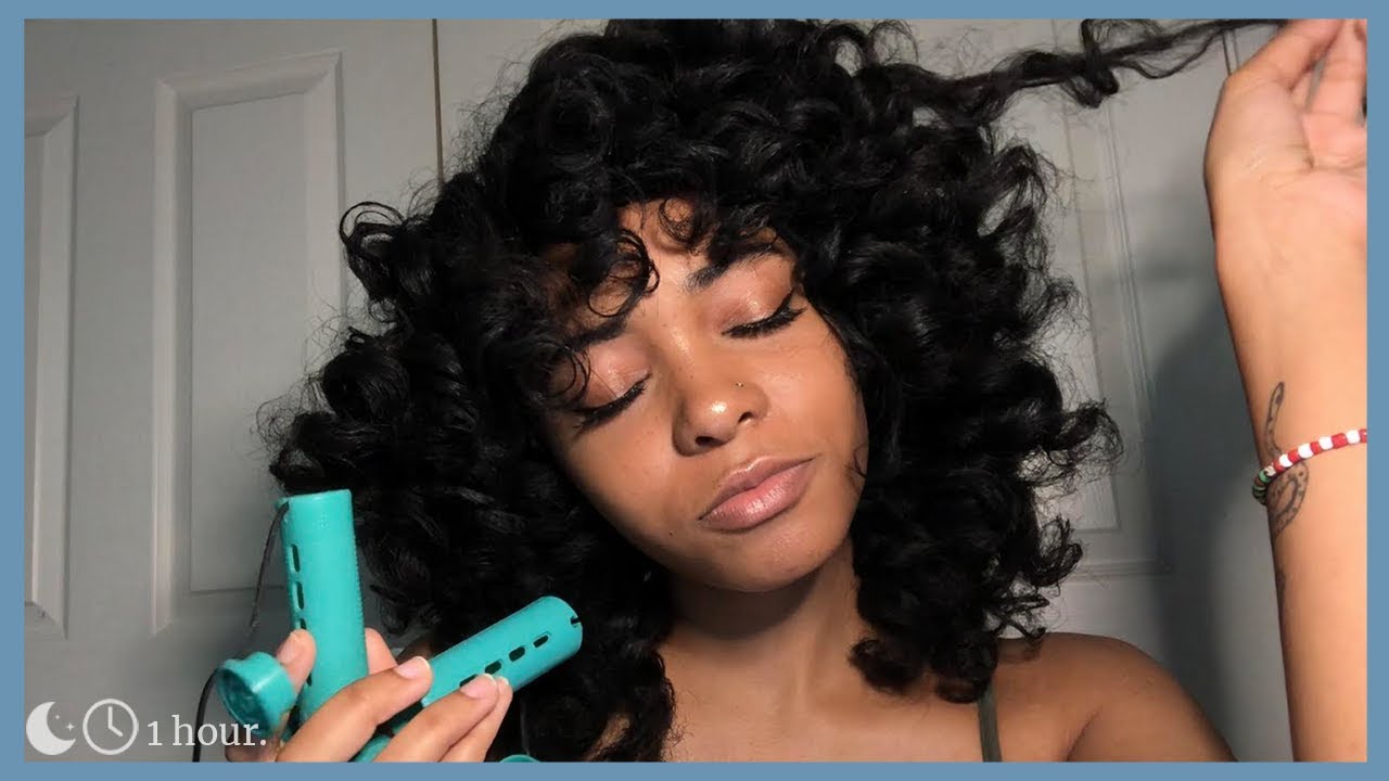 Large Perm Rod Set on Natural Hair [no heat] | As Told By Kira