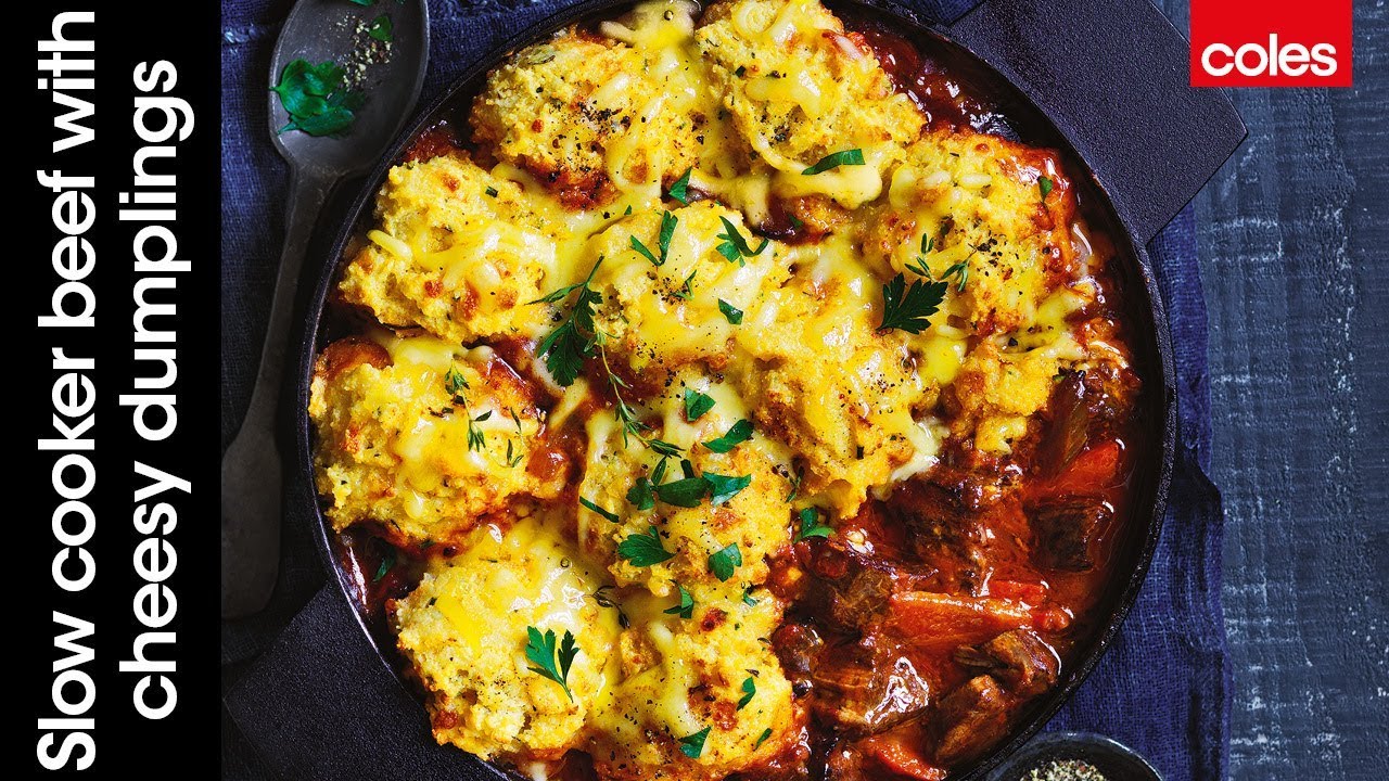 How to make slow cooker beef with cheesy dumplings