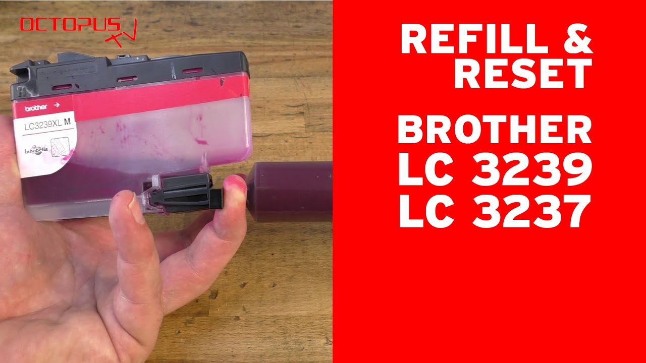 Refill Brother LC-3239 LC-3237 inkjet cartridges and chip reset