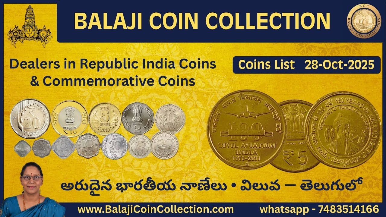 Rare Indian 5 Rupee Coins Explained in Telugu | అరుదైన 5 రూపాయల నాణేలు వివరాలు | Balaji Coin