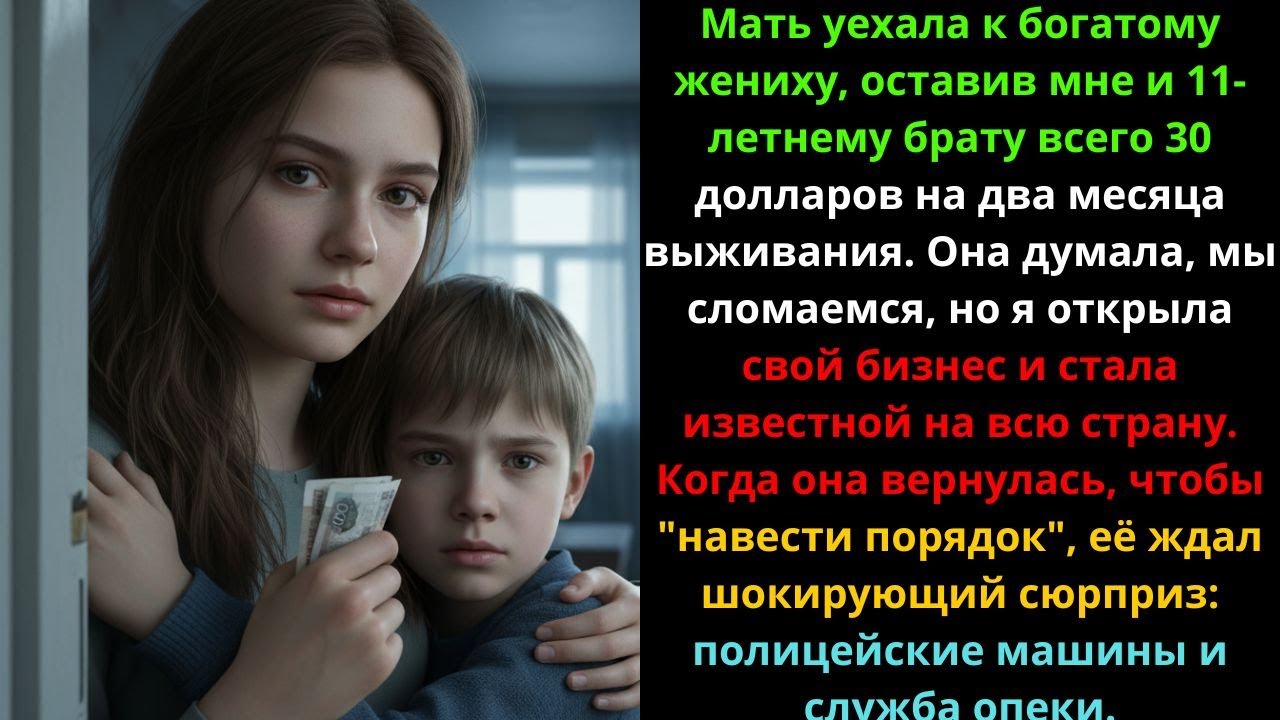 Мать бросила нас с $30 на все лето. Вернувшись, она увидела полицию