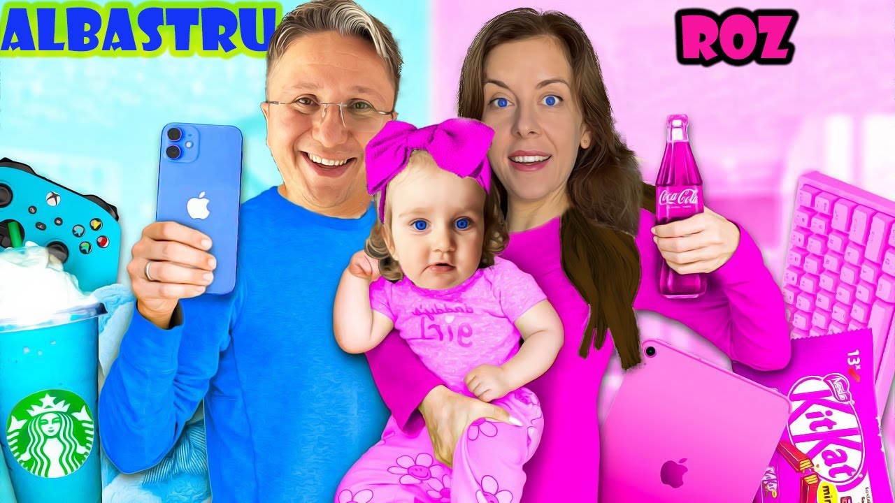 🌸 ROZ vs ALBASTRU 🚙 24 de ORE ⏰ doar într-o CULOARE 🤯 FILMUL