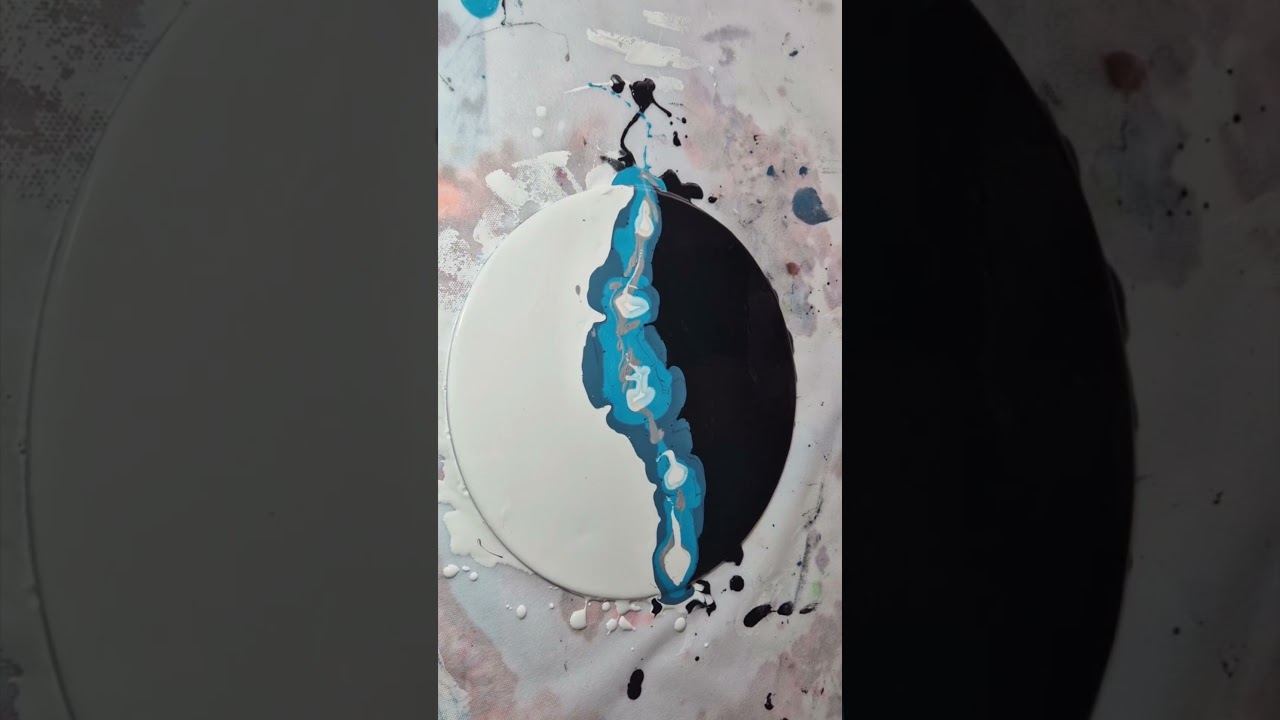 Dutch Pouring Art with Blue & Silver | 3D Splash Wave Effect 🌊✨