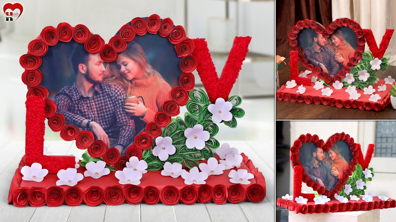 Love Couple!!.. Best DIY Paper - Heart Photo Frame Making At Home || Handmade Things