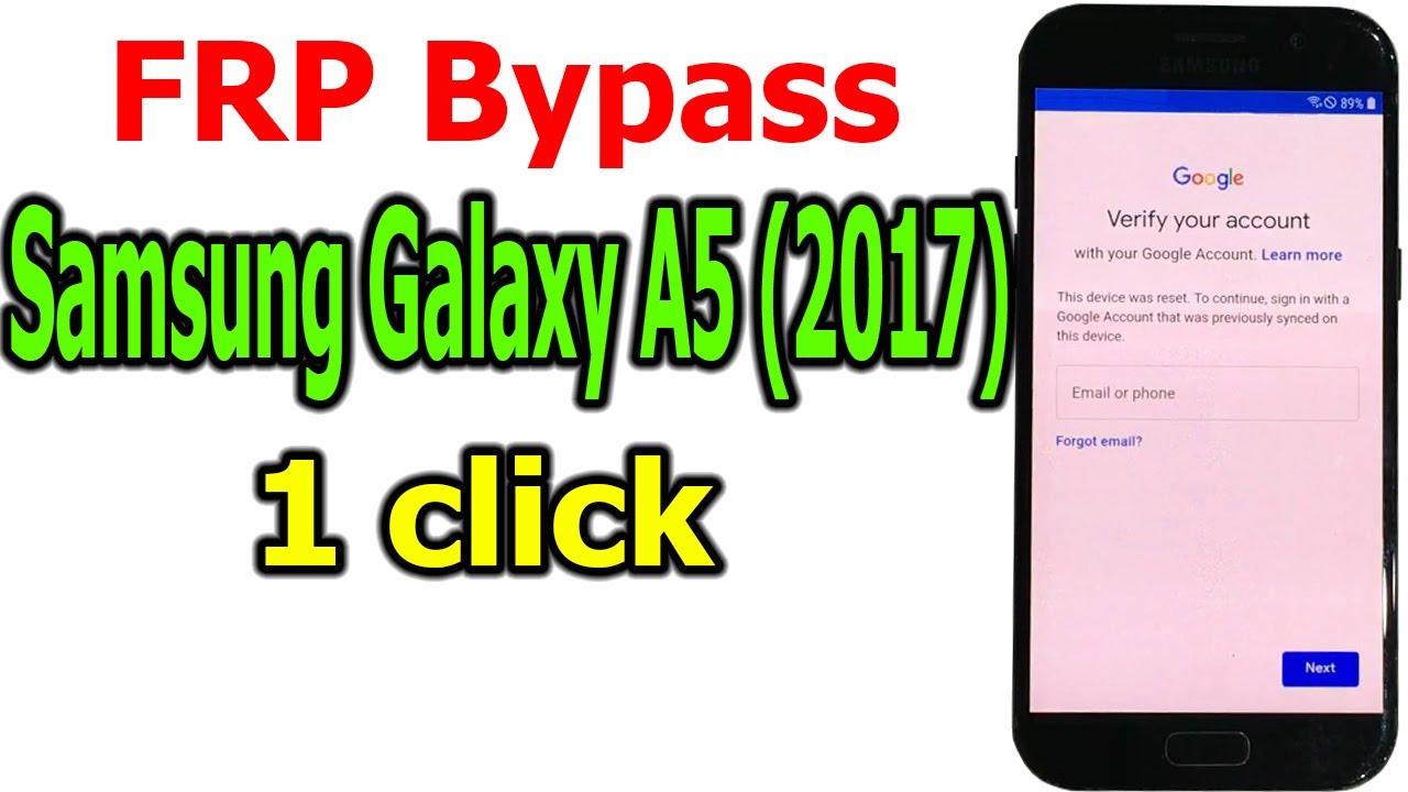 Samsung Galaxy A5 (2017) Android 8.0.0 How to FRP Bypass Google Account Lock
