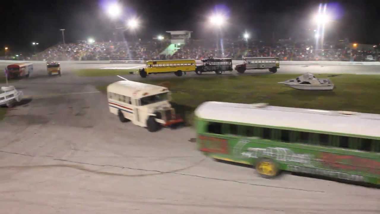 School Bus Figure 8 Race - Auburndale Speedway, FL April 6th 2013