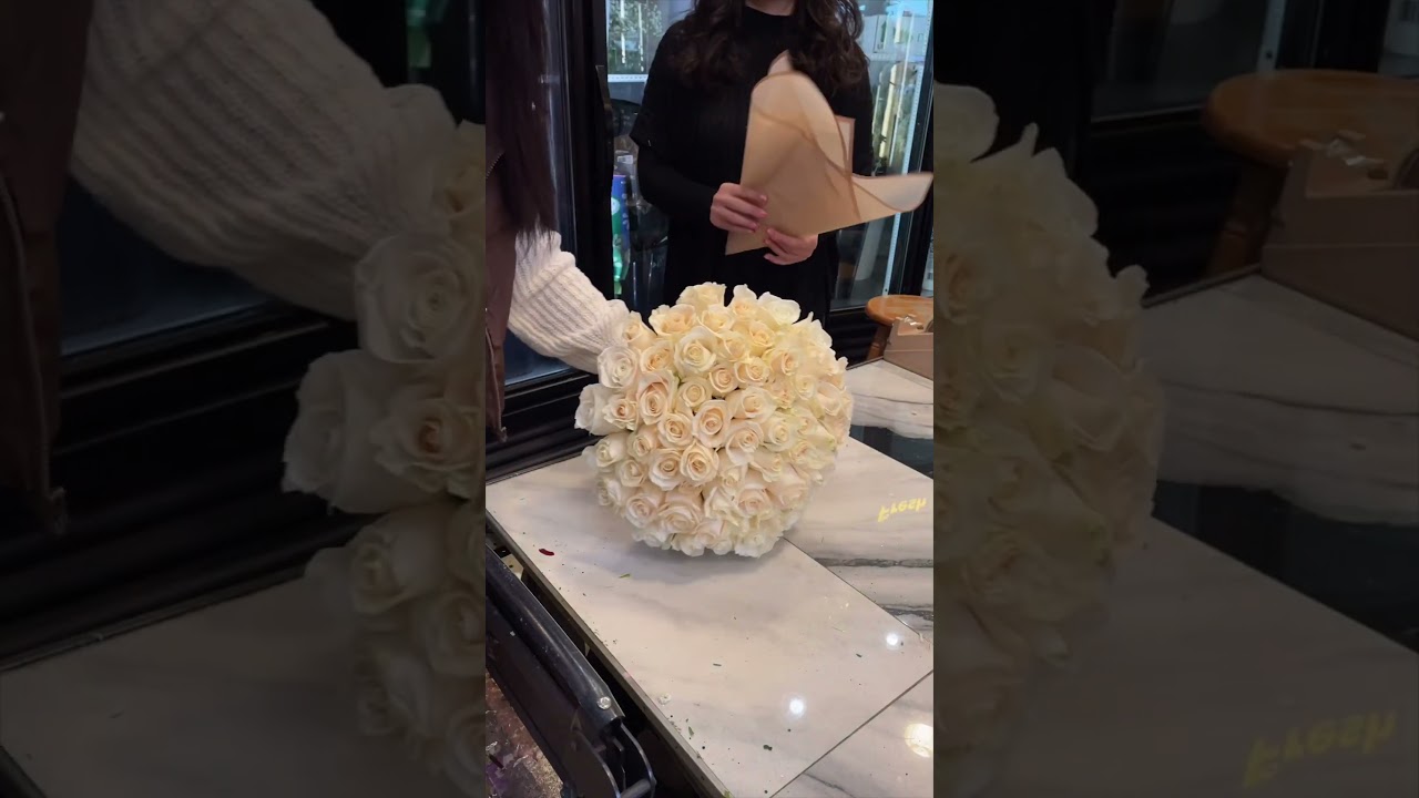 50 White Roses Bouquet