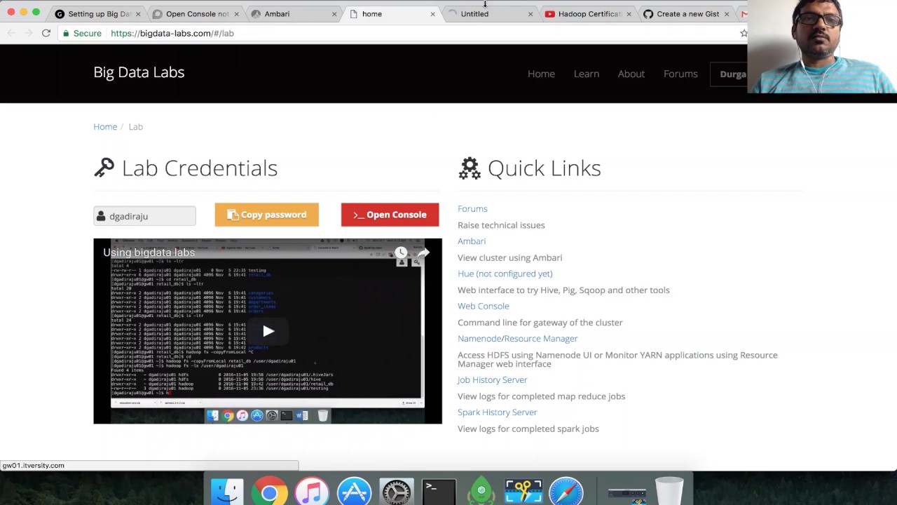 Big Data - Lab support for signup or login issues
