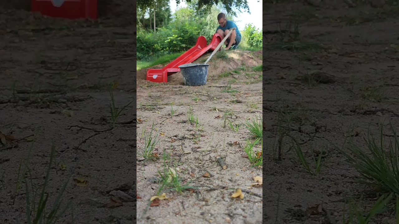 Rutsche an Erdh&uuml;gel befestigen
