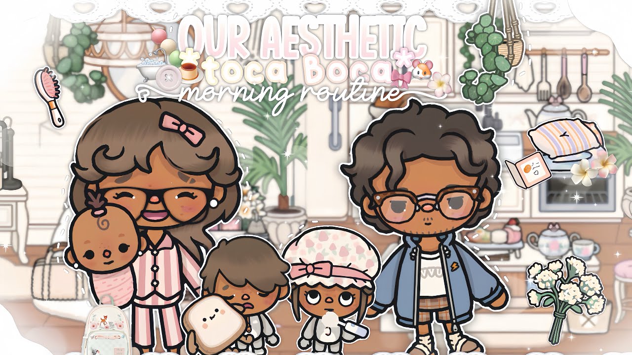 Our aesthetic *toca boca* morning routine 🛁🎀🍡 || *with voice* || #tocaboca #tocalifeworld
