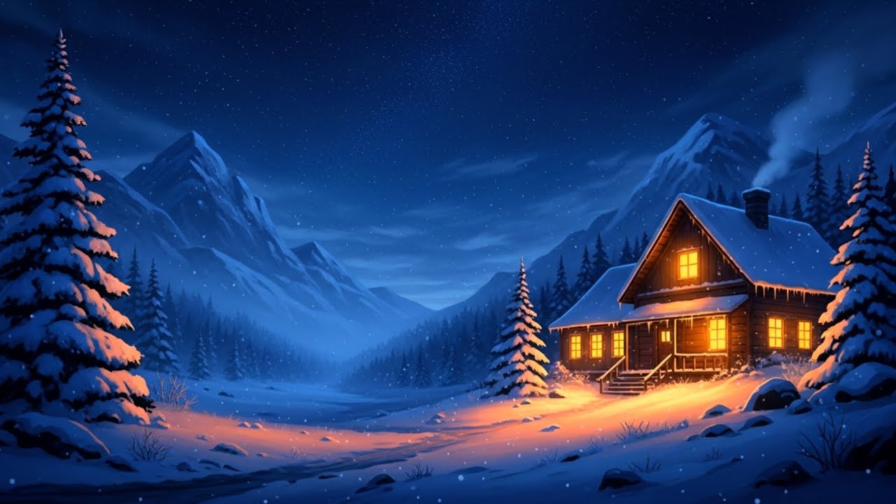 A Cozy Winter Story Near the Mountains | Cinematic Anime Style AI Video#anime #relaxing#viral #asmr 