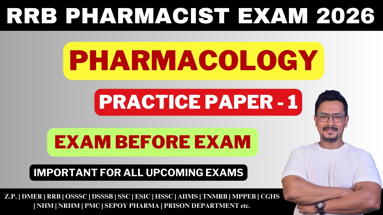 RRB  PHARMACIST EXAM PREPARATION  / RRB PHARMACIST EXAM QUESTIONS / RRB PHARMACIST EXAM 2026