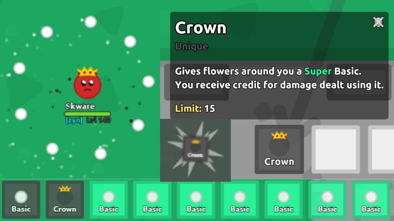 Winning the new Champion's Crown to crash Florr.io!