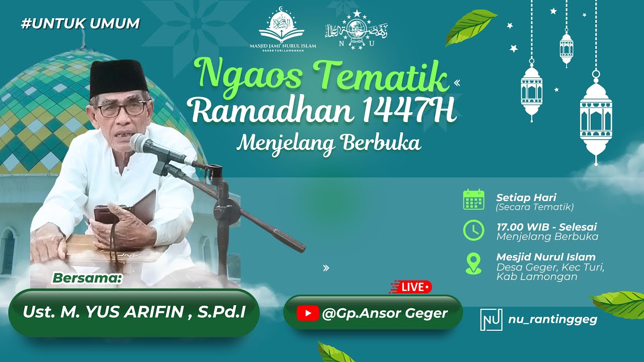 🔰[LIVE] NGAOS TEMATIK  MENJELANG BERBUKA || oleh  