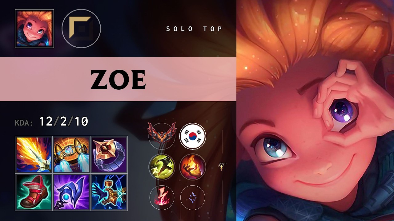 Zoe Top vs Zilean - KR Grandmaster Patch 26.11