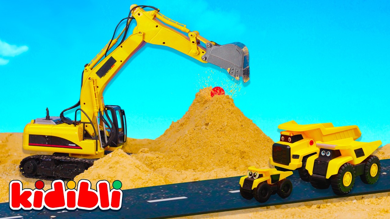 İnşaat araçları yardıma ihtiyaç duyuyor! 🚚🚧 Ekskavatör ve damperli kamyon | Çizgi film | Kidibli