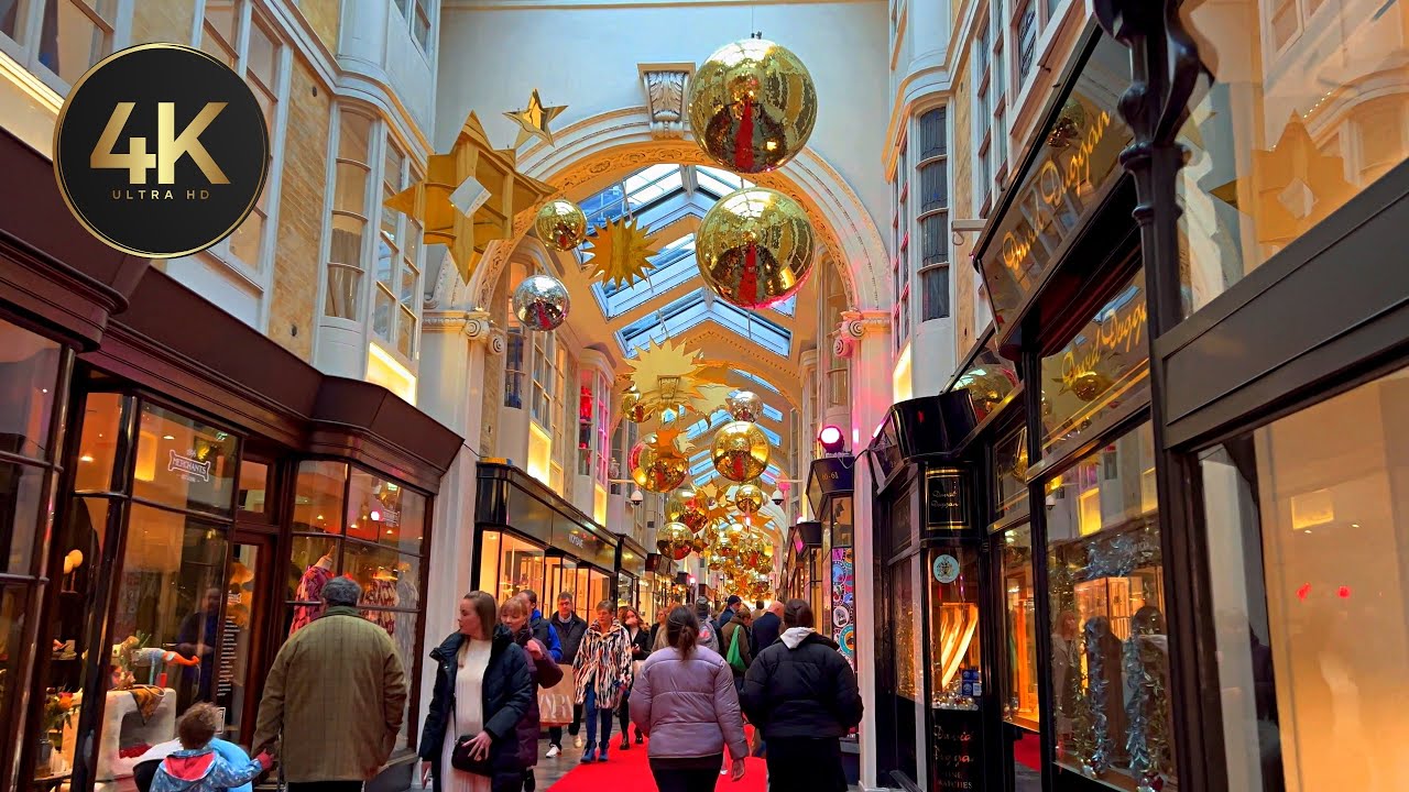 London CHRISTMAS LIGHTS Burlington Arcade, Old Bond St Walking Tour 4K UHD
