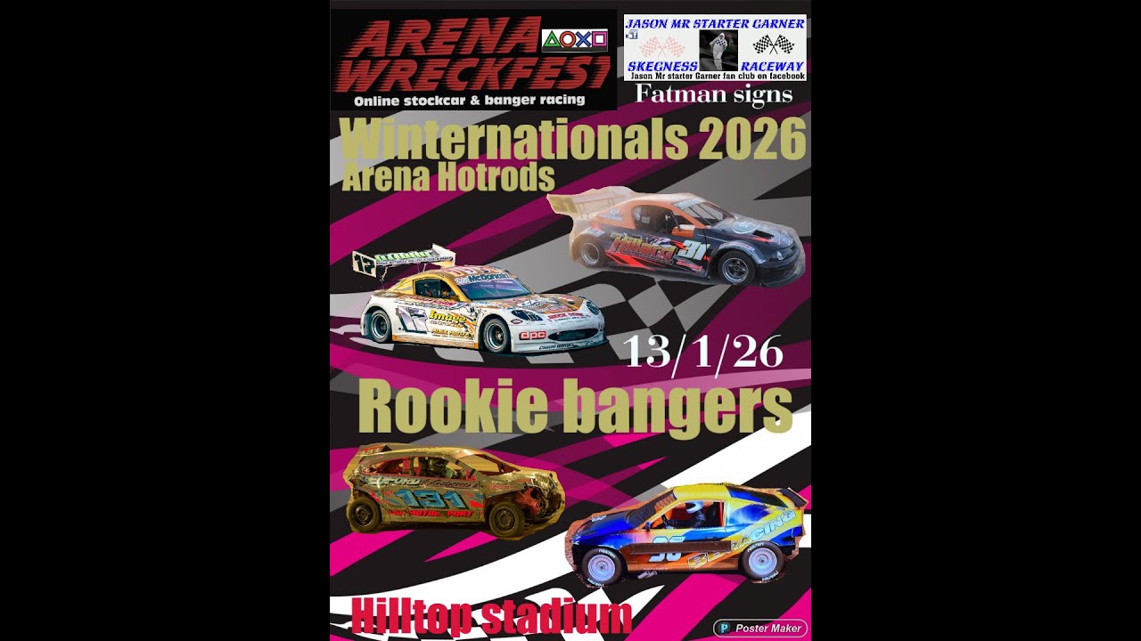 Arena wreckfest Arena Hotrods Winternationals 2026 + Rookie bangers Winternationals 2026