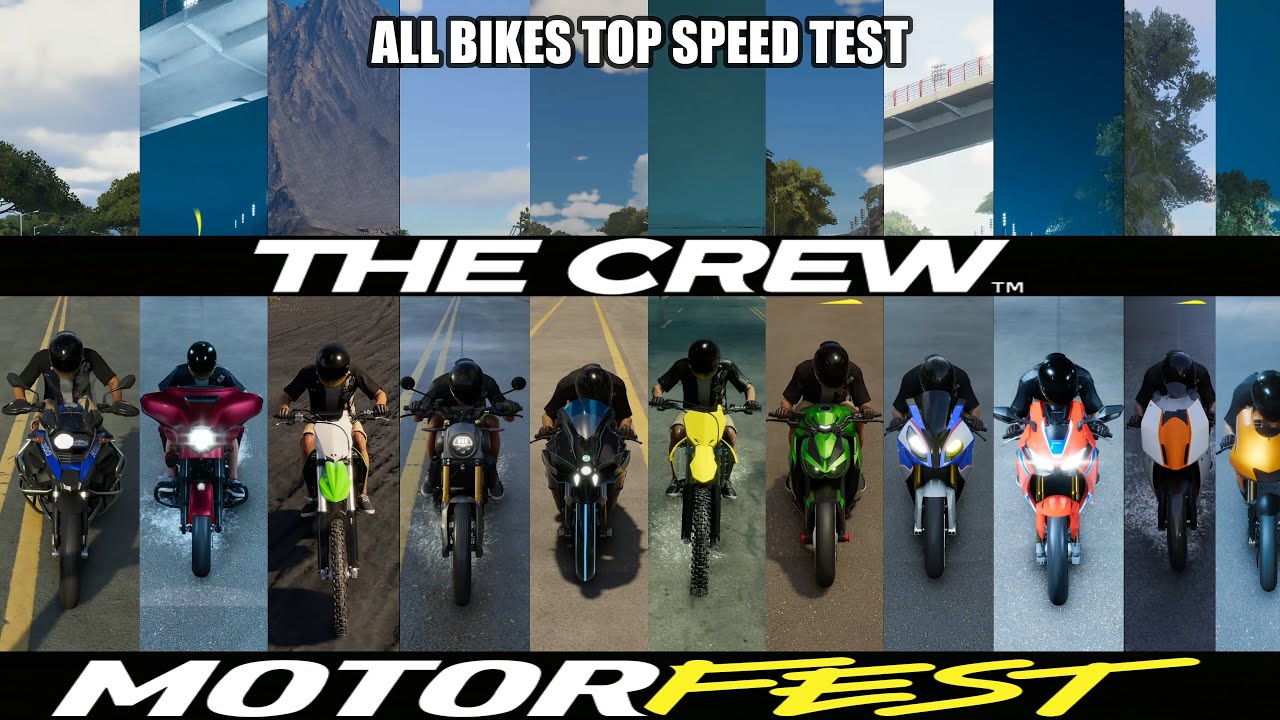 THE CREW MOTOFEST -  ALL BIKES TOP SPEED TEST - SUPER BIKES, RALLY RAID BIKES, RACING BIKES & MORE