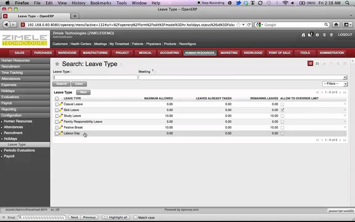 OpenERP-Leave Management