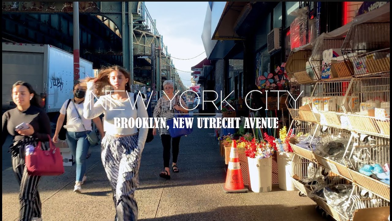 [4k] NEW YORK CITY - Walking tour Brooklyn, New Utrecht Avenue, Travel, NYC, USA