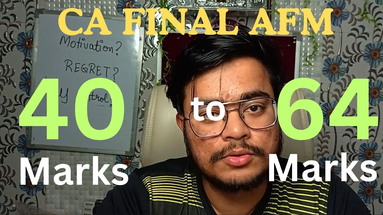 From 40 to 64 in CA Final AFM | Scored Exemption in 1.5 Months #camotivation #cafinal #caresults