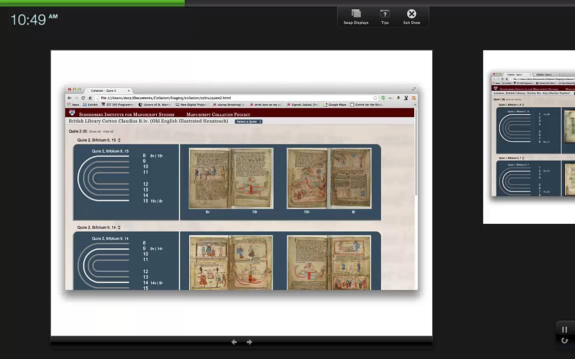 Visualizing the Construction of Manuscripts, through Collation and Video