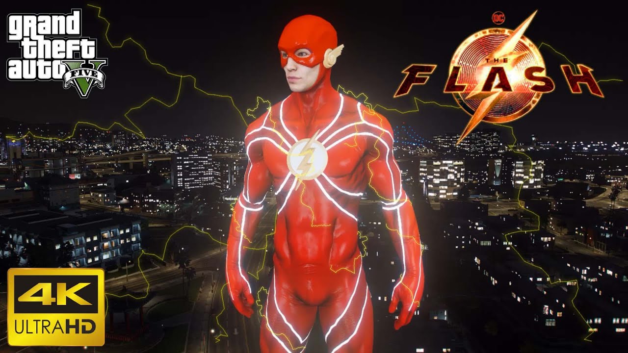 GTA 5 - THE FLASH (2022) Fight Crimes In The City (4K)