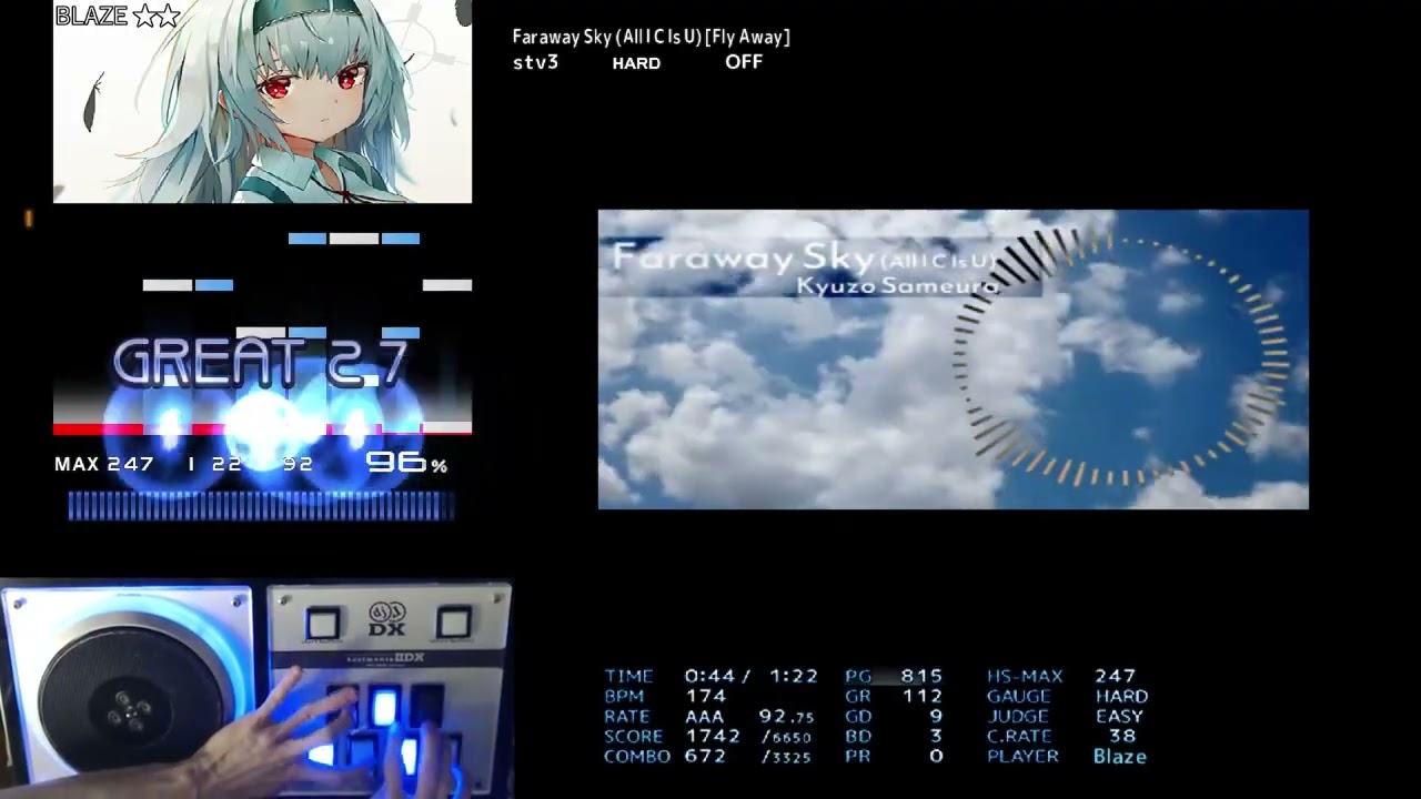[BMS] st3 Faraway Sky (All I C Is U) [Fly Away] HARD CLEAR AAA